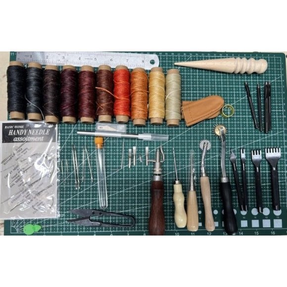 Leather Working Tools for Beginners: Professional Leather Craft Kit - Picture 1 of 2